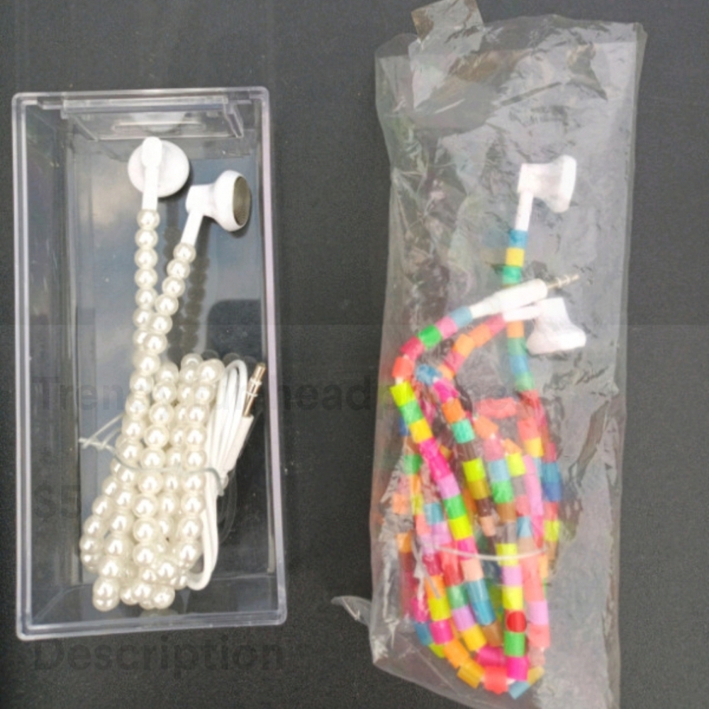 2 For 1 *Fun, Colorful Beaded Earphones